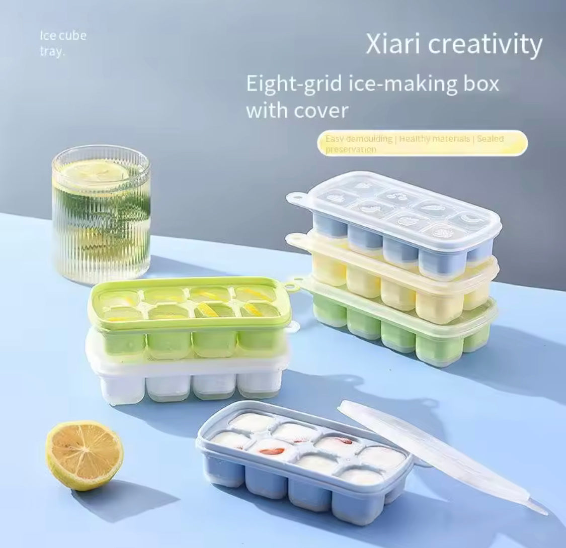 8 Grid Popup Ice Cube Tray, Square Ice Cube Mould, Soft Silicone Ice Cube Mold, Multi Grids Soft Bottom Quick Freezer Fruit Ice Cube Maker 8 Grid Popup Ice Cube Tray, Square Ice Cube Mould, Soft Silicone Ice Cube Mold, Multi Grids Soft Bottom Quick Freezer Fruit Ice Cube Maker